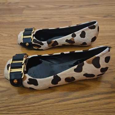 Tory Burch Calf Hair Leopard Buckle Flats/ 5.5 - image 1