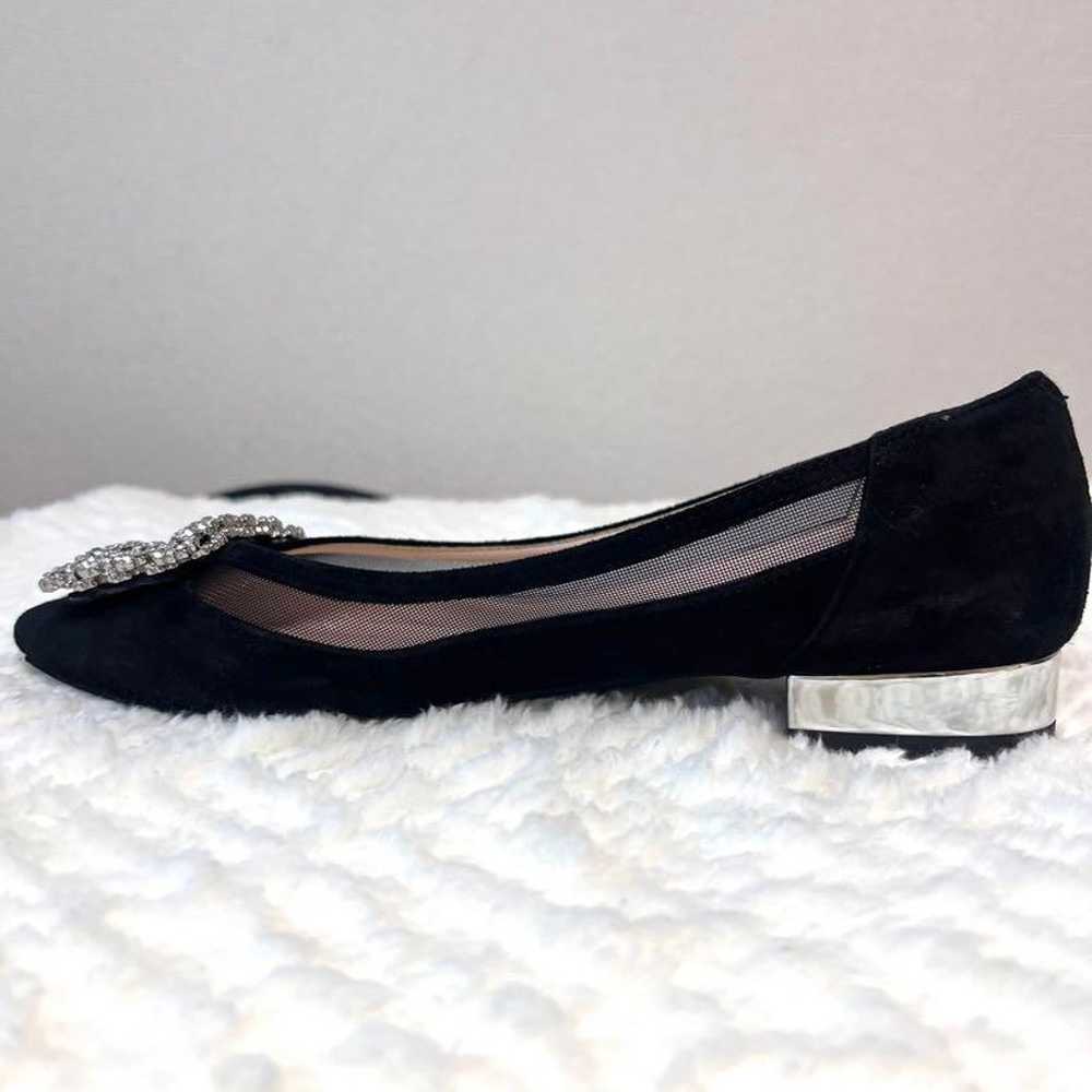 Diana pumps, flat, with jewels, suede, lace, blac… - image 11