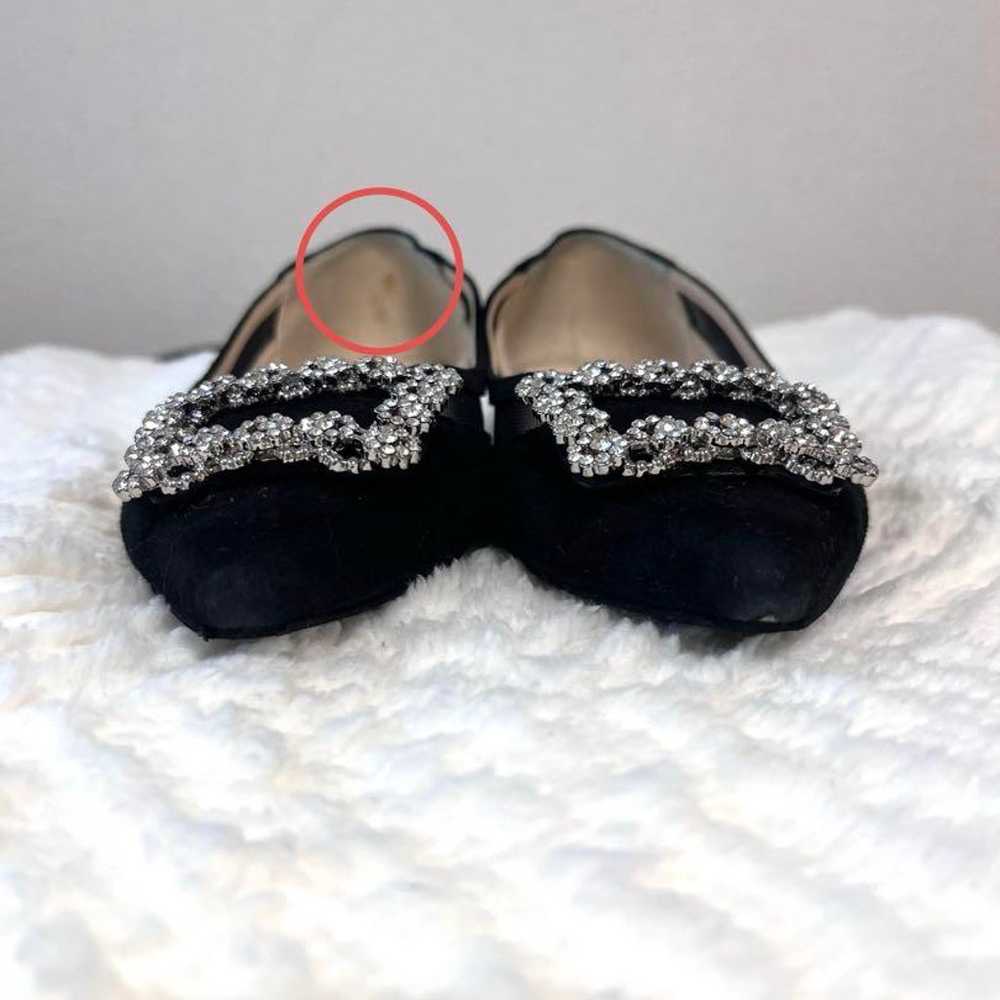 Diana pumps, flat, with jewels, suede, lace, blac… - image 9