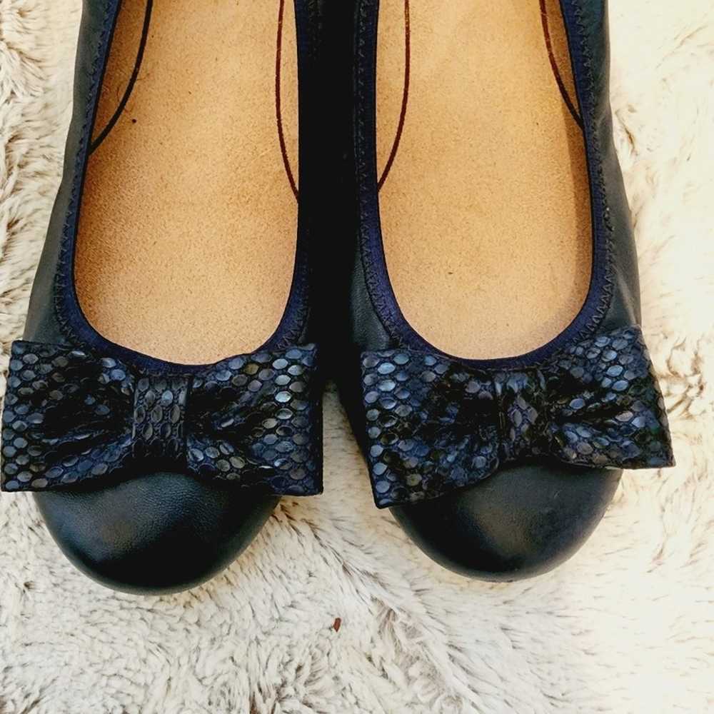 VIONIC BLACK SEQUIN BOW BALLET FLATS SIZE 7.5 - image 5