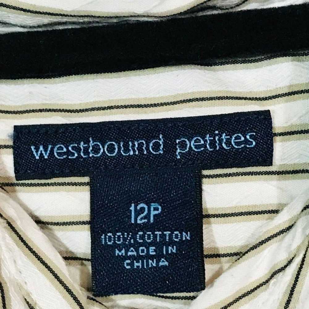 Westbound Petites Women’s Striped Button-Down Shi… - image 5