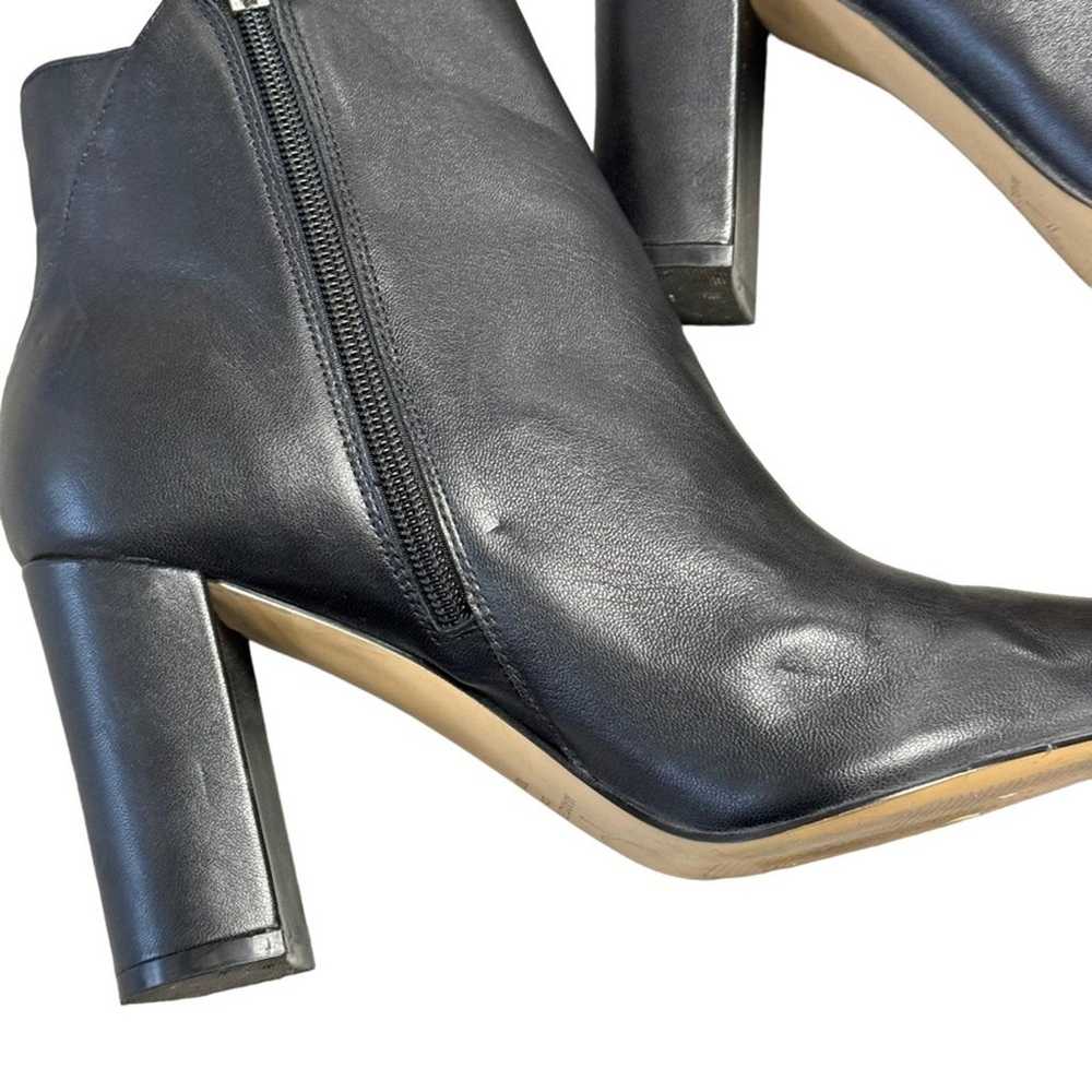 Marc Fisher Black Leather Urmi Block Heel Boots - image 10