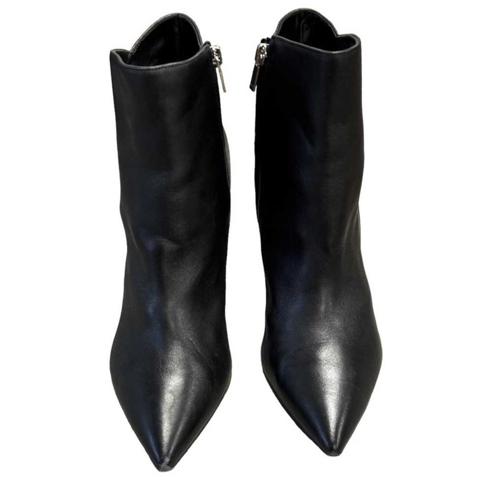 Marc Fisher Black Leather Urmi Block Heel Boots - image 2