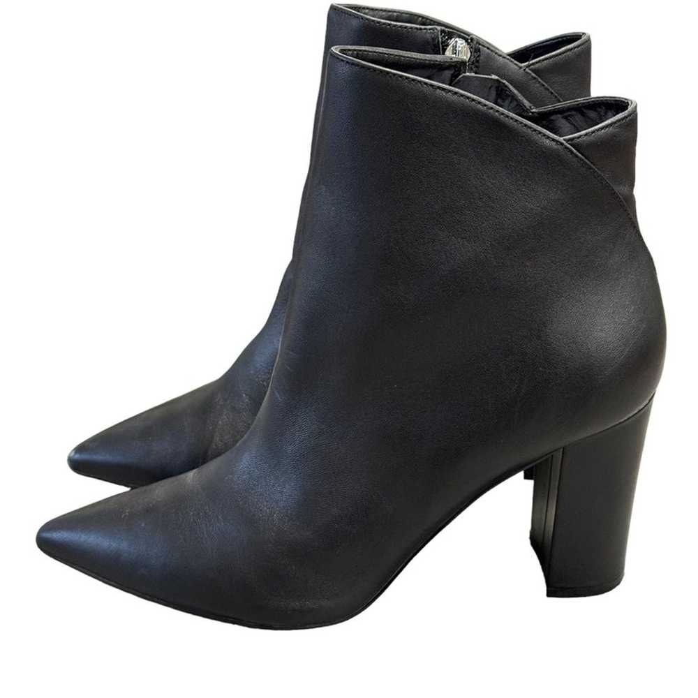 Marc Fisher Black Leather Urmi Block Heel Boots - image 4