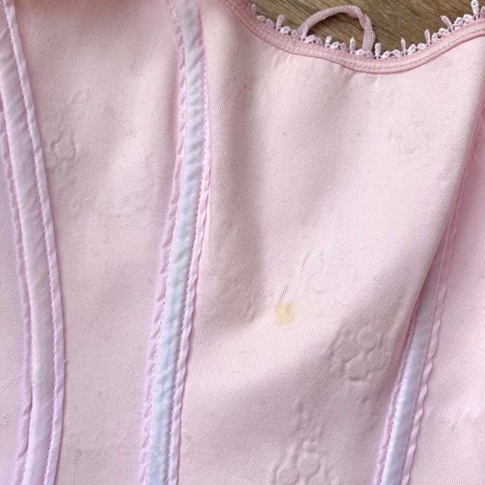 Vintage baby pink embroidered cherry blossom cors… - image 4