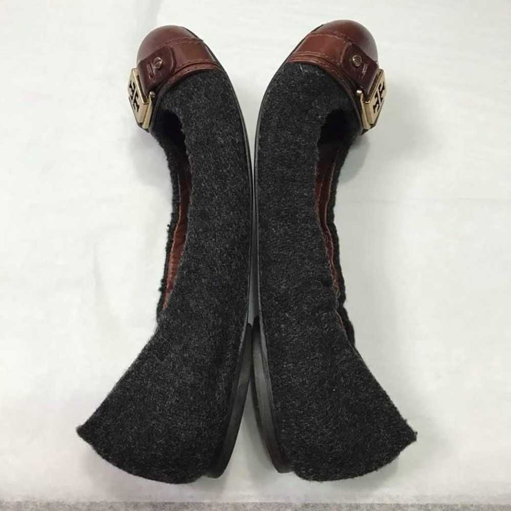 Tory Burch Gray Wool Brown Ballerina - image 2