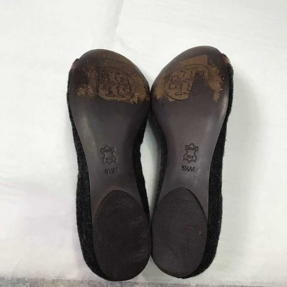 Tory Burch Gray Wool Brown Ballerina - image 4