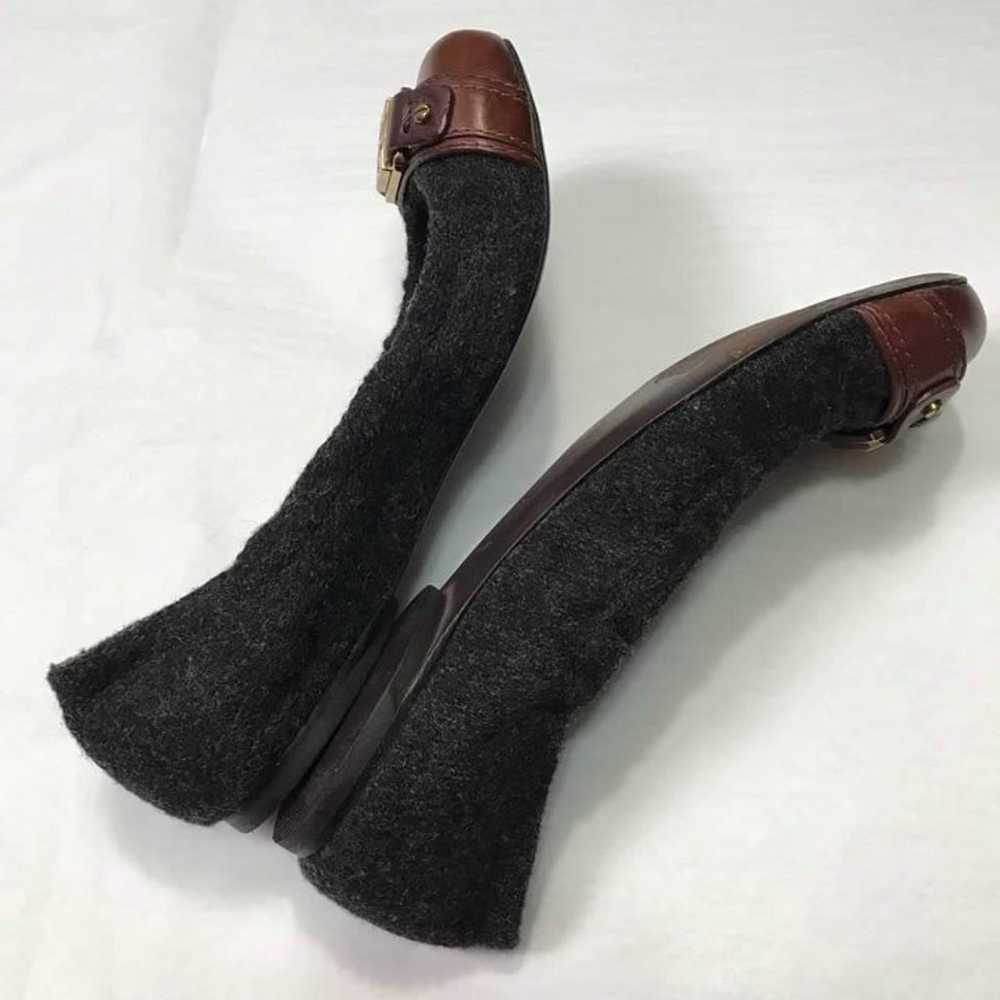 Tory Burch Gray Wool Brown Ballerina - image 5