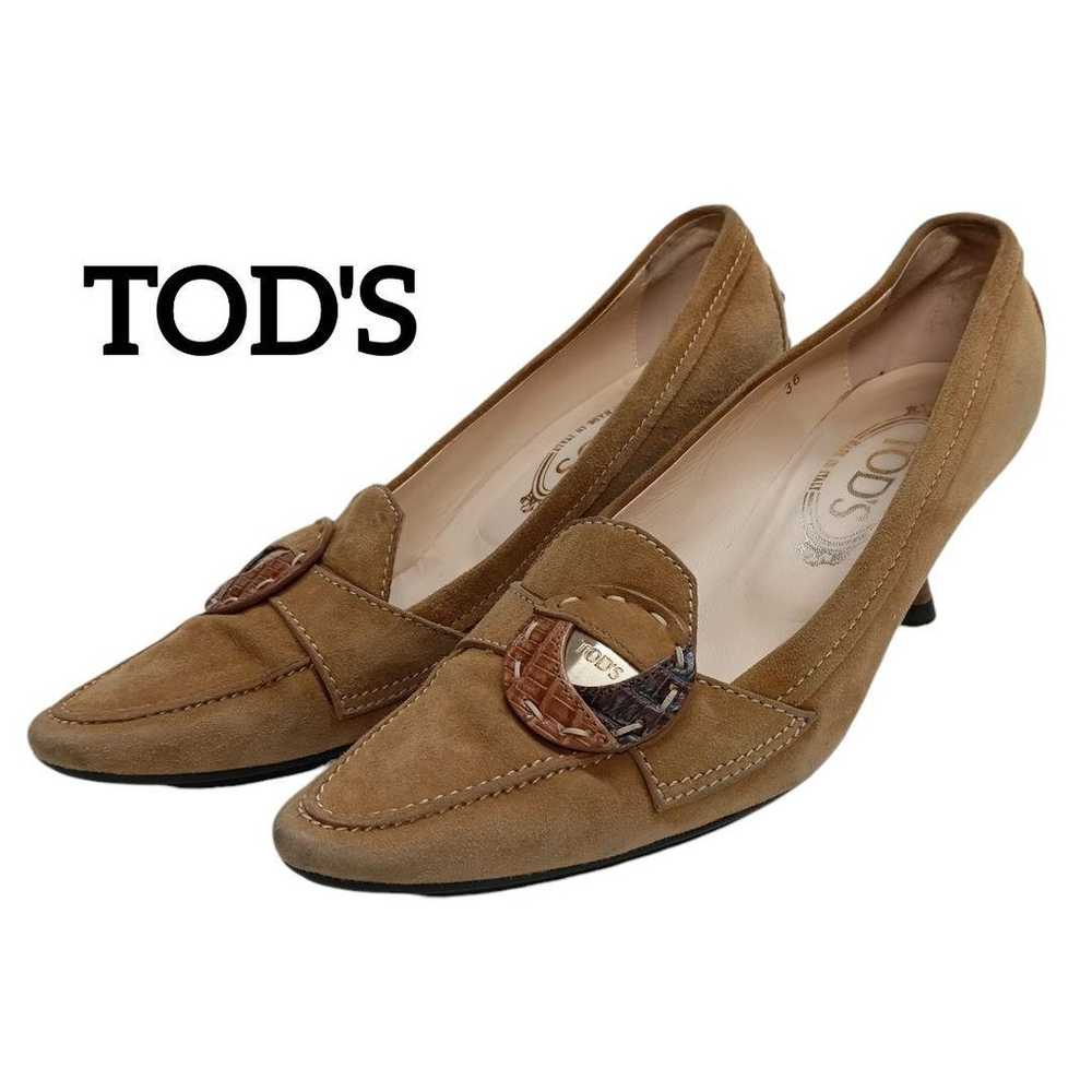 H776 Tod's pumps 36 Approximately 23cm Light brow… - image 1