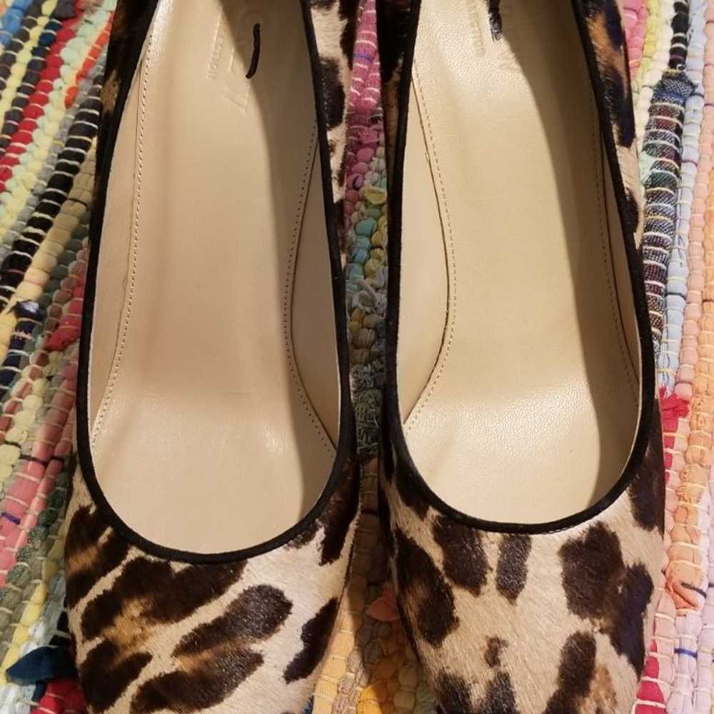 JCrew Leopard Calf Hair Heels 10 NWOB - image 1