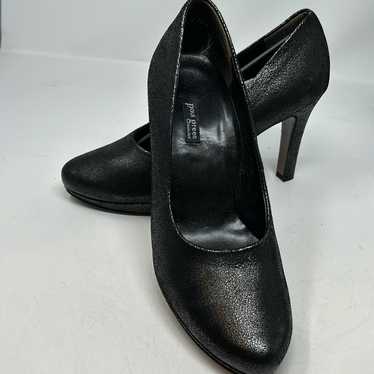 Paul Green Women's Shimmery Black Leather Pumps 4 