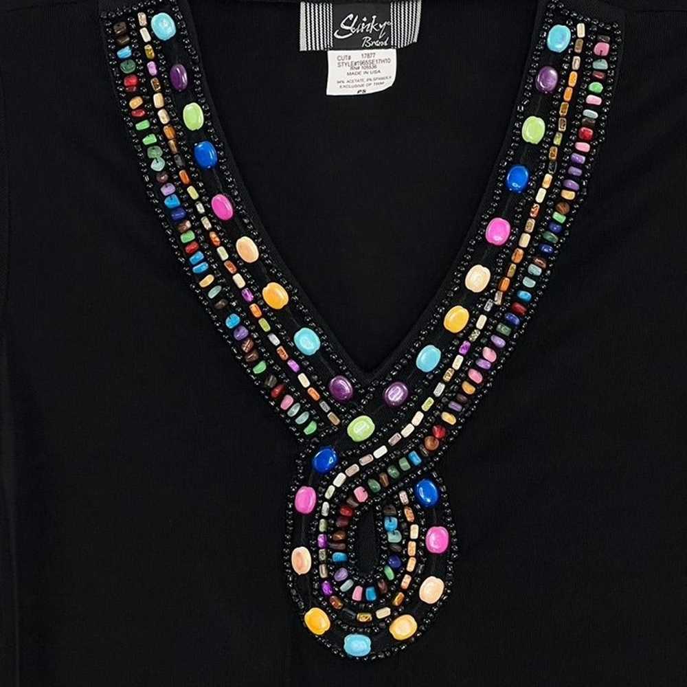 Slinky Brand Beaded Tunic Top Womens PS Pullover … - image 6