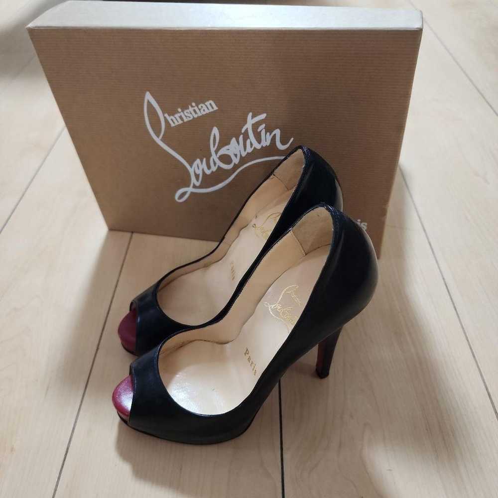 Christian Louboutin black open-toe high heels - image 1