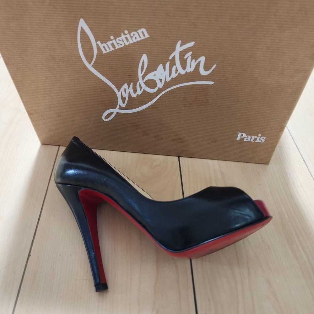 Christian Louboutin black open-toe high heels - image 3