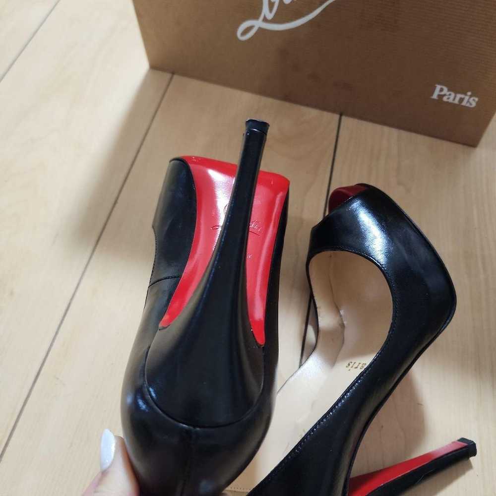 Christian Louboutin black open-toe high heels - image 6