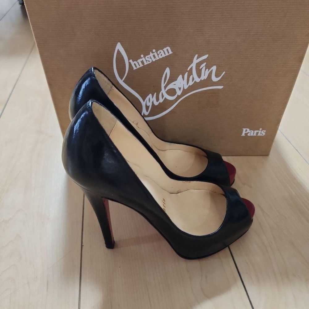 Christian Louboutin black open-toe high heels - image 7