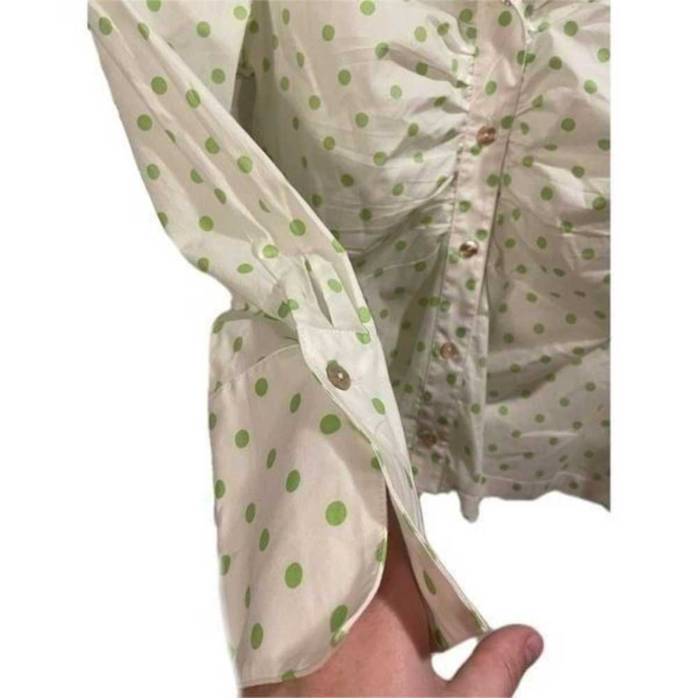 Vintage Mishca Lime Green and White Polka Dot Wid… - image 3