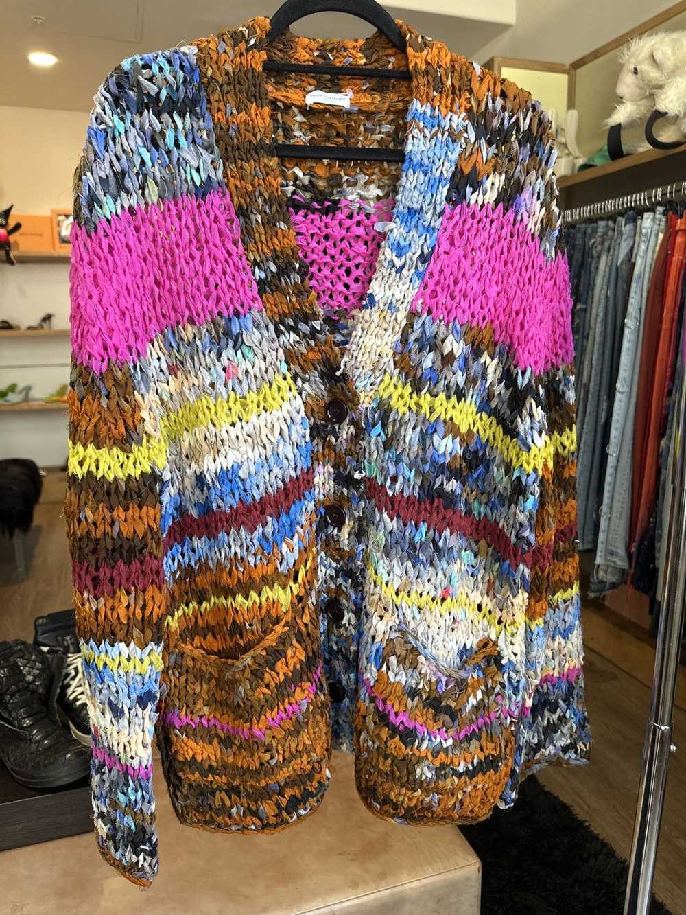 Dries Van Noten RARE Woven weave rainbow knit - image 1