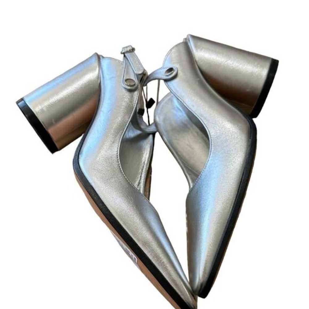 New MM6 Maison Margiela Metallic Silver Slingback… - image 10