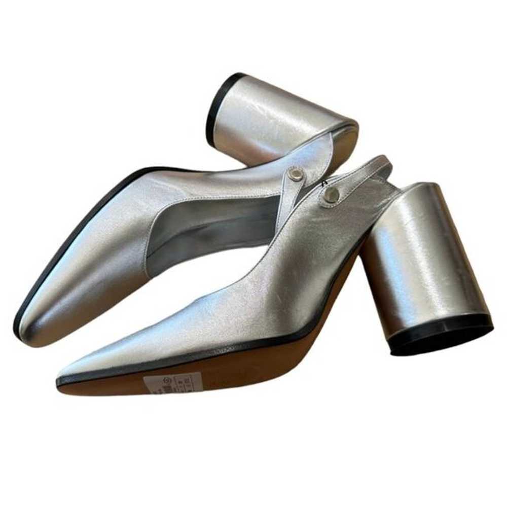 New MM6 Maison Margiela Metallic Silver Slingback… - image 6