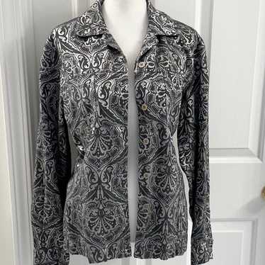 Vintage Chicos Design Gothic Chic Button Up Top S… - image 1