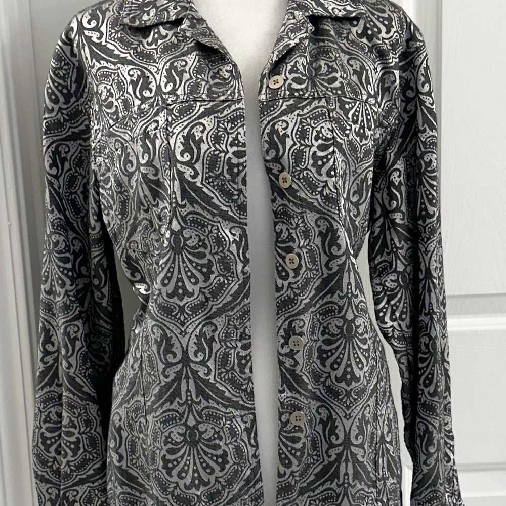 Vintage Chicos Design Gothic Chic Button Up Top S… - image 2