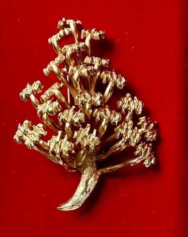 Christian Dior 1966年ドイツ製ブローチ RARE Vtg 1966 Signed CHRISTIAN DIOR Germany Gold Flower