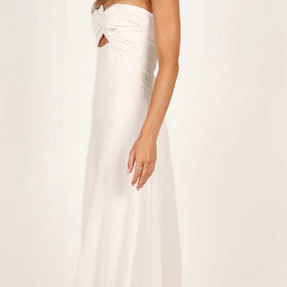 Petal + Pup Rosetta Strapless Midi Dress in White… - image 4