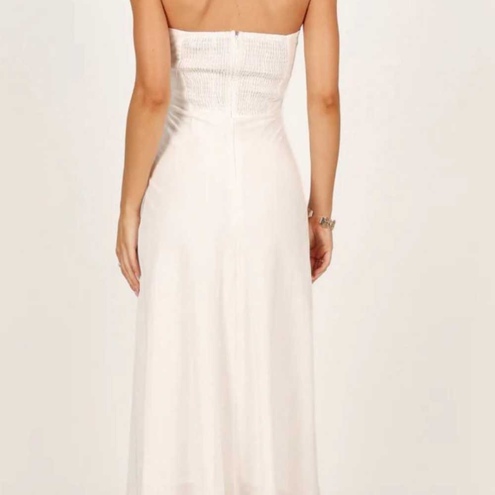 Petal + Pup Rosetta Strapless Midi Dress in White… - image 5