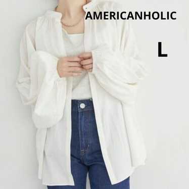 AMERICANHOLIC 2-Way Stand Collar Gather Blouse L - image 1