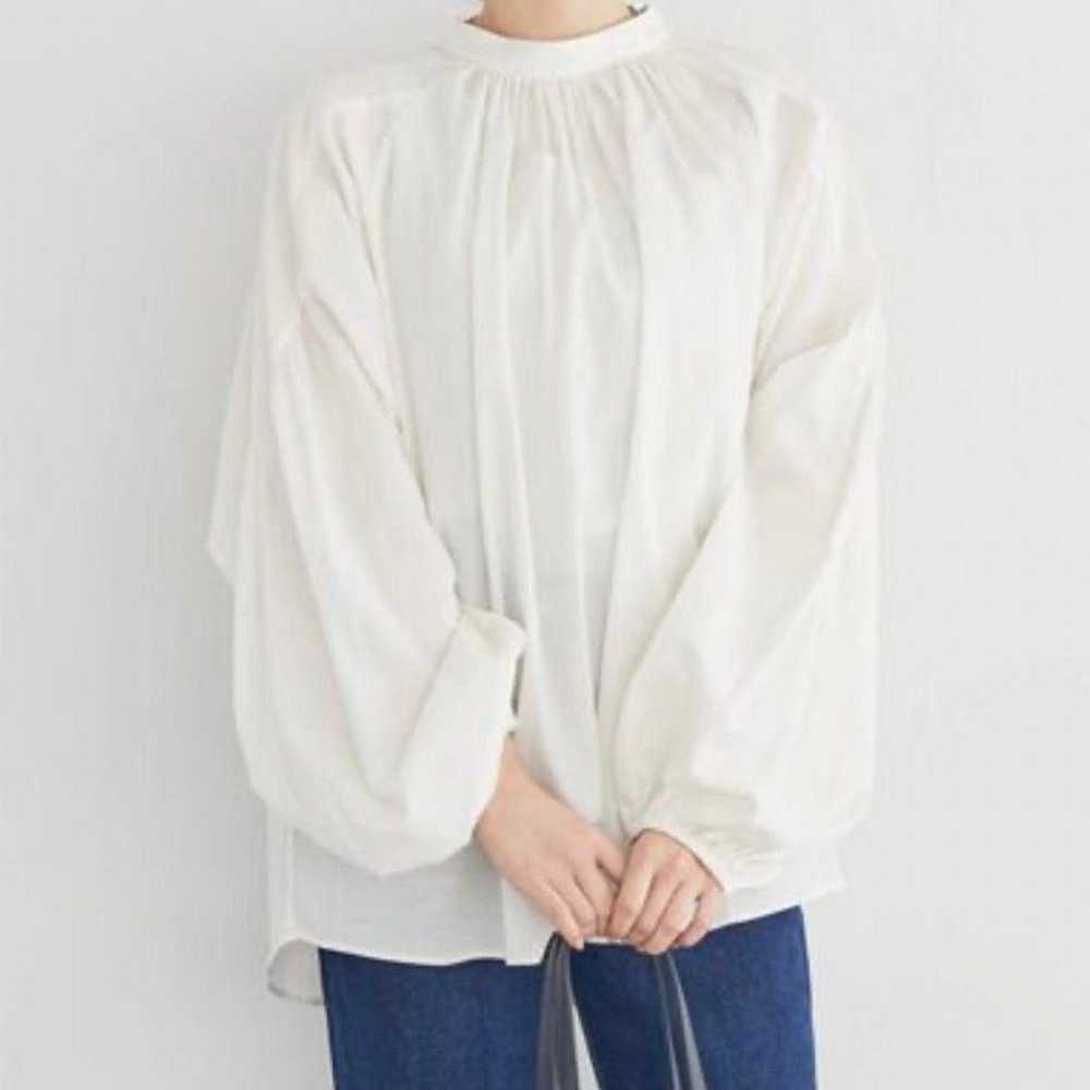 AMERICANHOLIC 2-Way Stand Collar Gather Blouse L - image 4