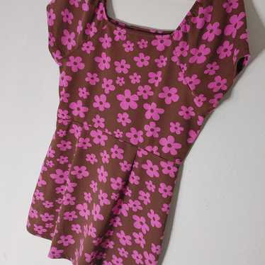 Madden NYC pink floral baby doll dress - image 1