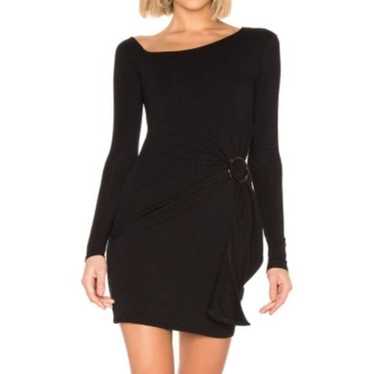 FREE PEOPLE Frankie Mini Dress Solid Black Asymme… - image 1