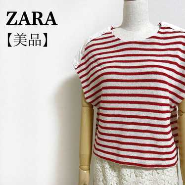 【Excellent Condition】ZARA Marine Border Shoulder B