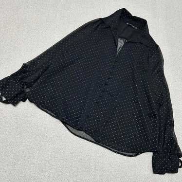 Zara Basic Zara Blouse Sheer Chiffon Polka Dot Pa… - image 1