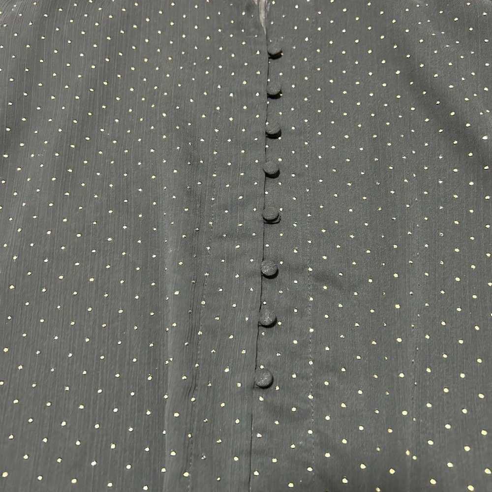 Zara Basic Zara Blouse Sheer Chiffon Polka Dot Pa… - image 6