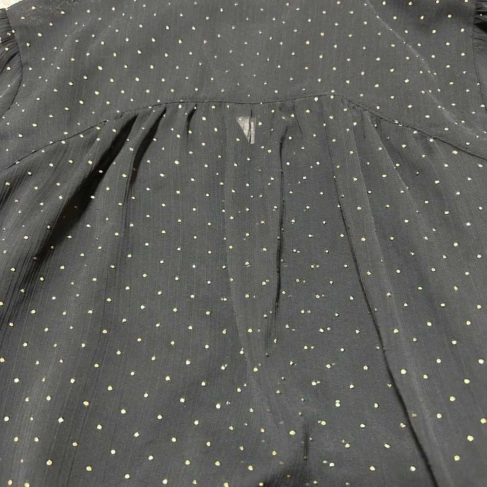 Zara Basic Zara Blouse Sheer Chiffon Polka Dot Pa… - image 7