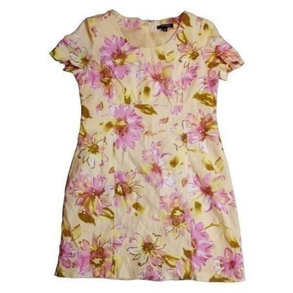 Chadwick's of Boston Floral Midi Dress Yellow/ Pi… - image 1