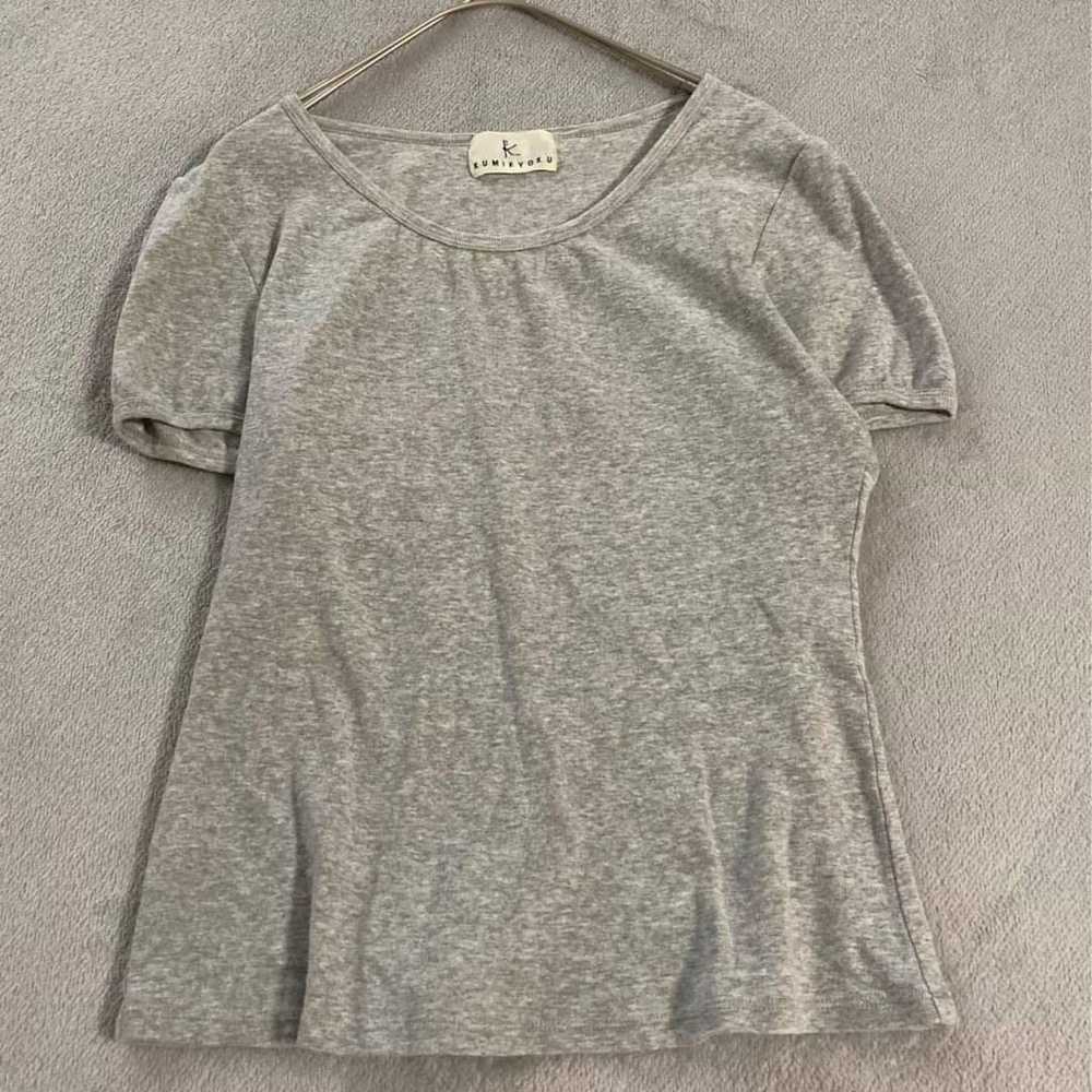 【KUMIKYOKU】Suite T-shirt 100% cotton Gray top - image 2