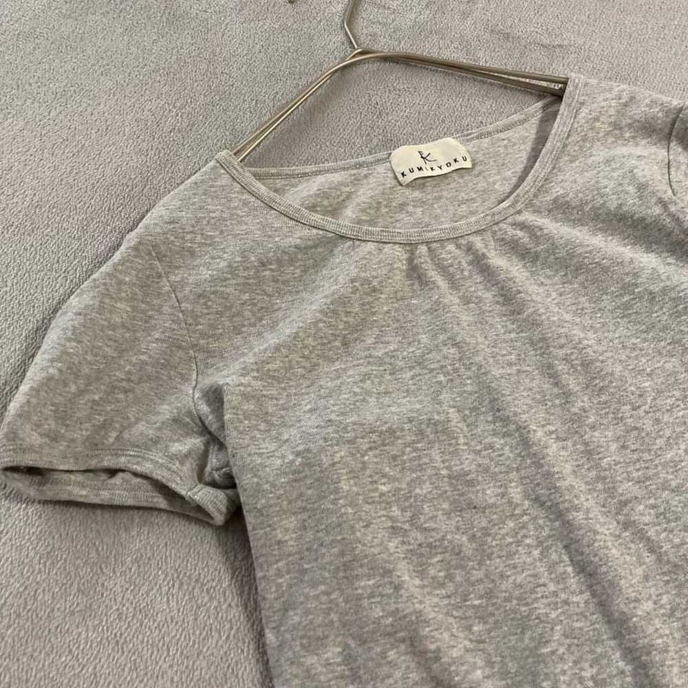 【KUMIKYOKU】Suite T-shirt 100% cotton Gray top - image 3