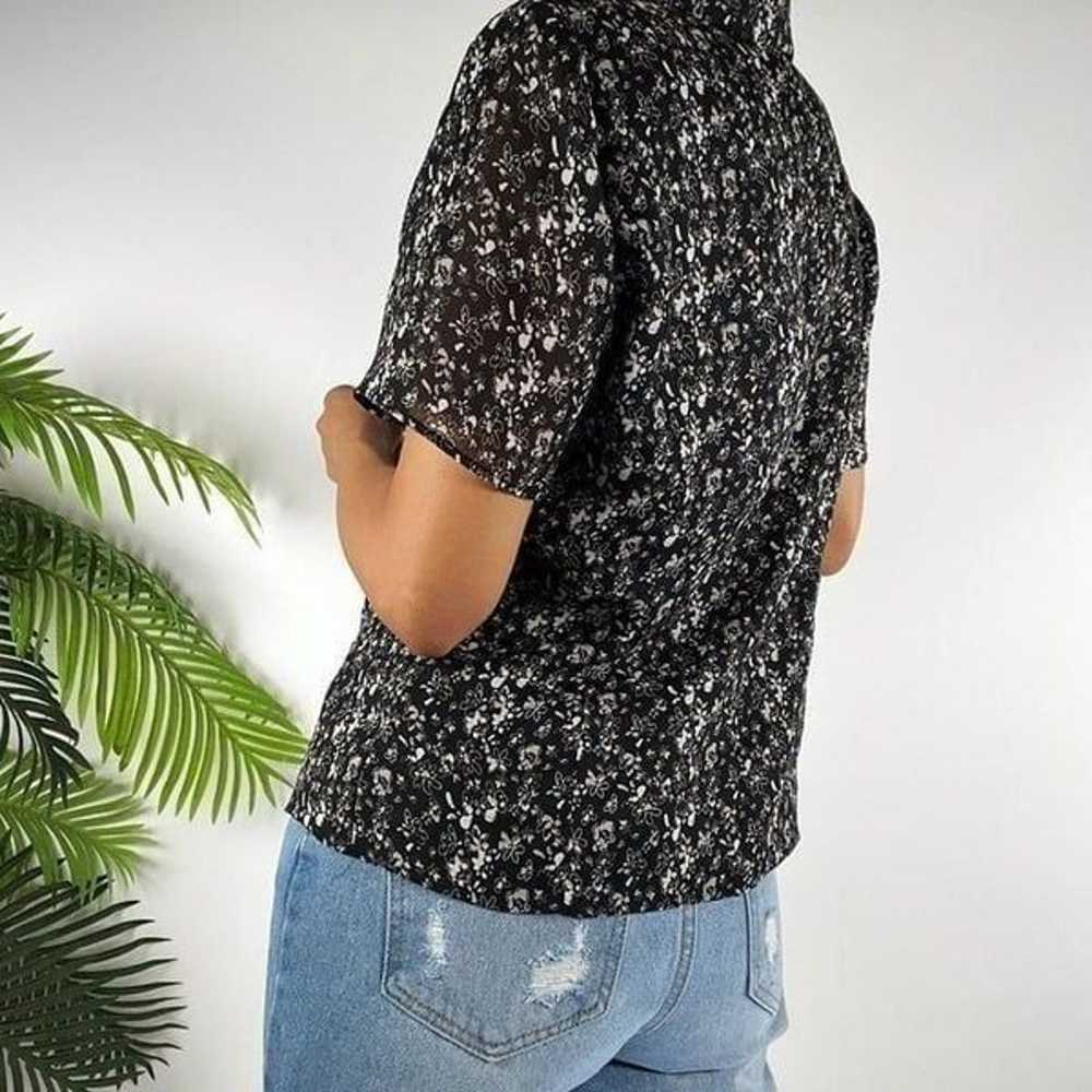 Vintage 90s Black Floral Romantic Grunge Indie Sh… - image 2