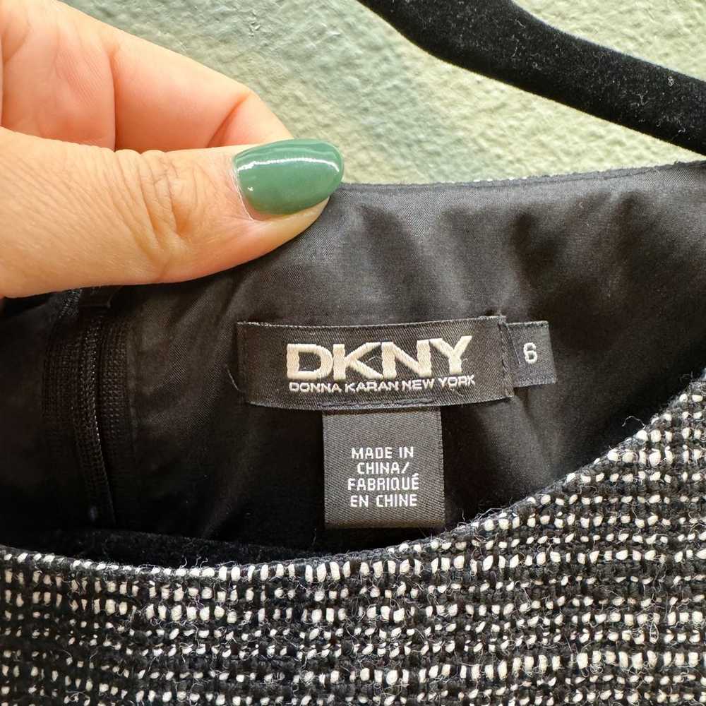 DKNY Black Crosshatch Sleeveless wool Blend Sheat… - image 3