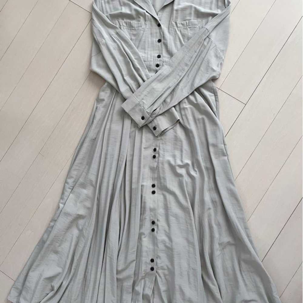 Open collar flare shirt dress COCO DEAL Grayish M… - image 3