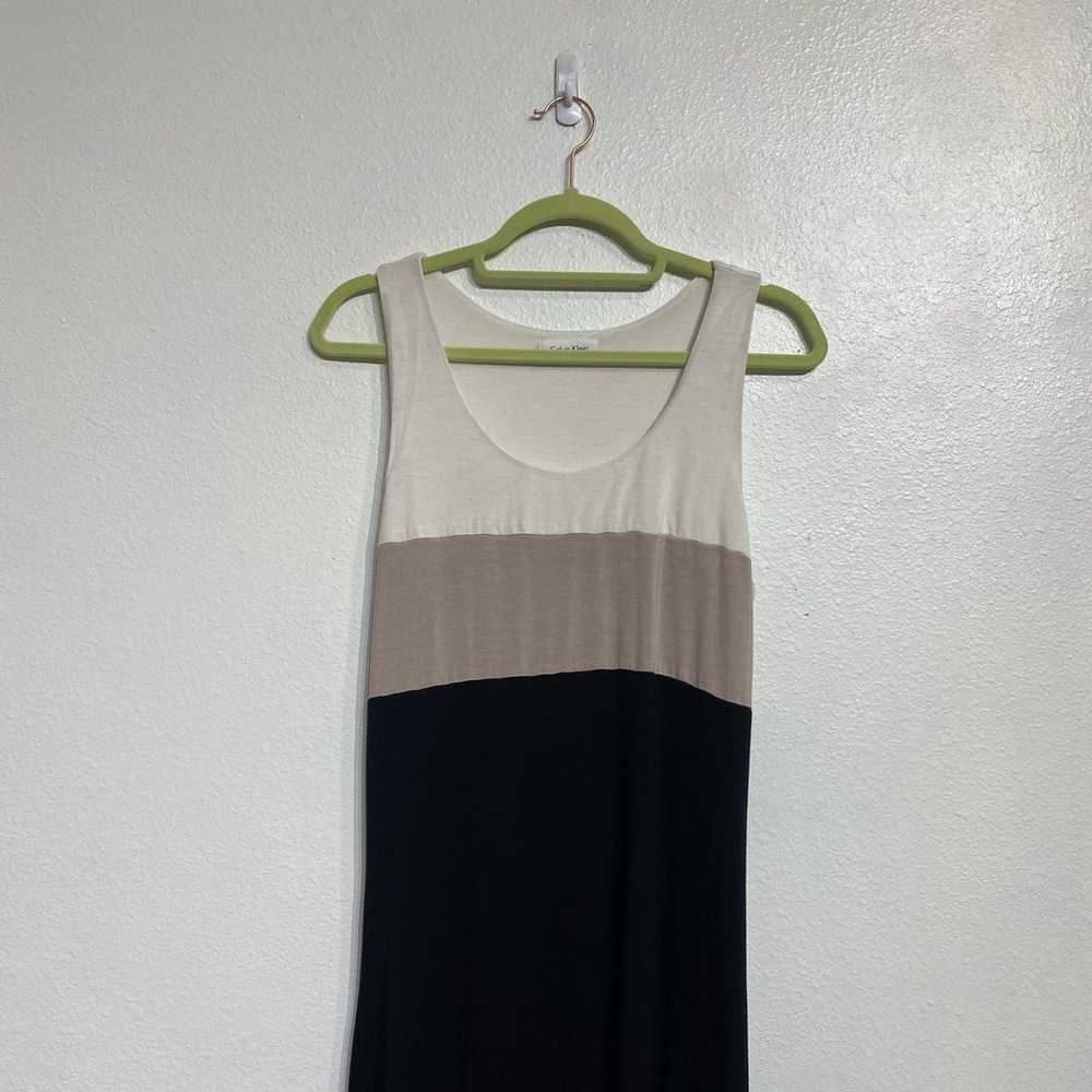 Calvin Klein Black Colorblock Maxi Dress Sz 12 - image 2