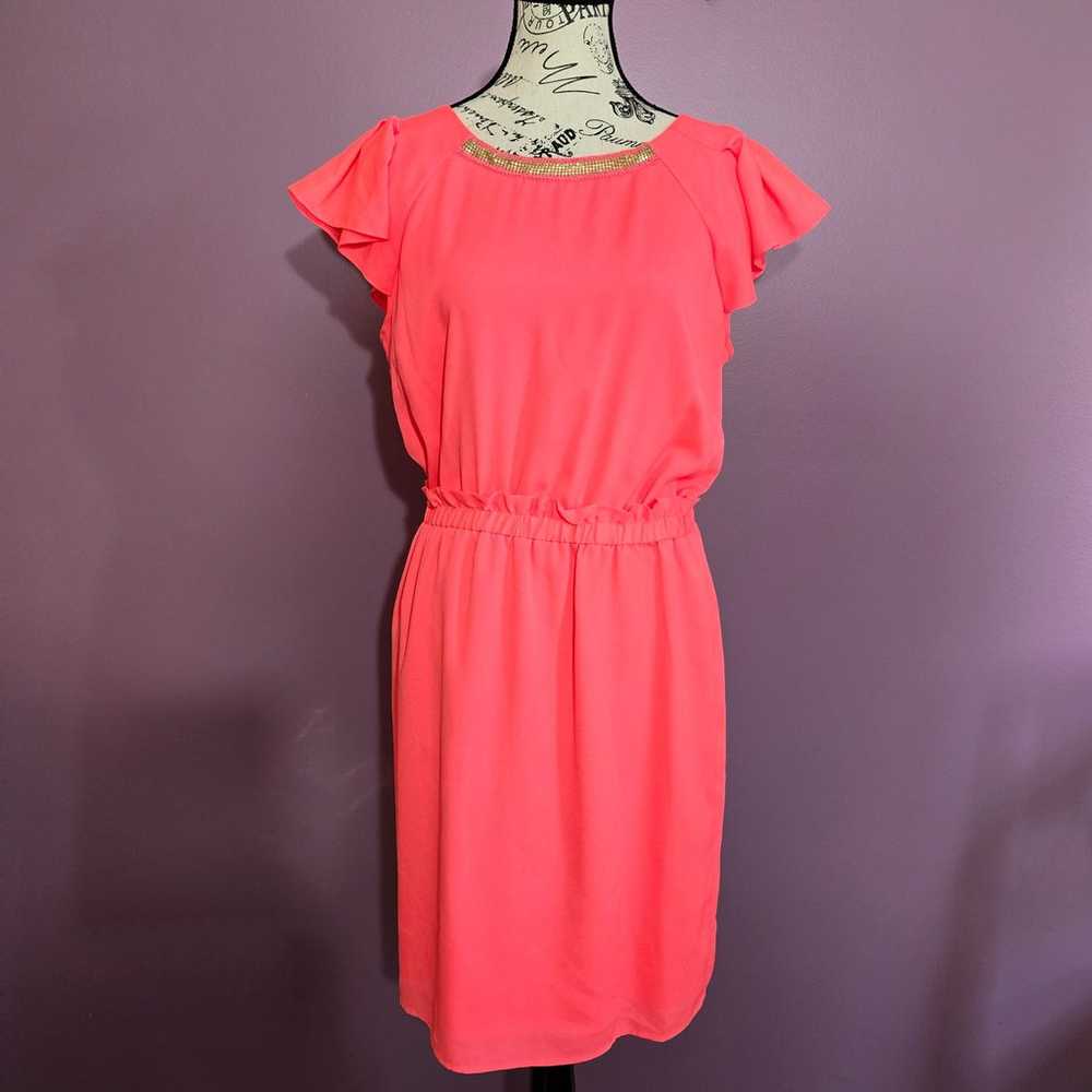 NWOT Gianni Bini short-sleeved fluorescent coral … - image 1