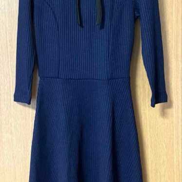 H&M / H and M / Navy Ribbed Knit Dress