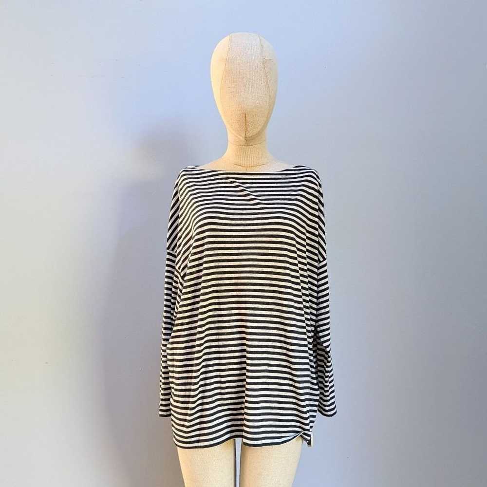 AllSaints Rita Relaxed Black & White Striped T-Sh… - image 1