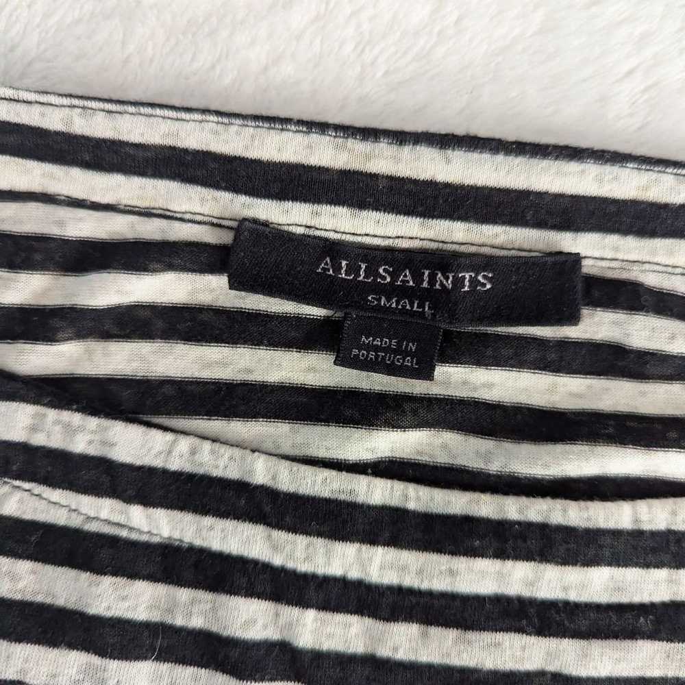 AllSaints Rita Relaxed Black & White Striped T-Sh… - image 4