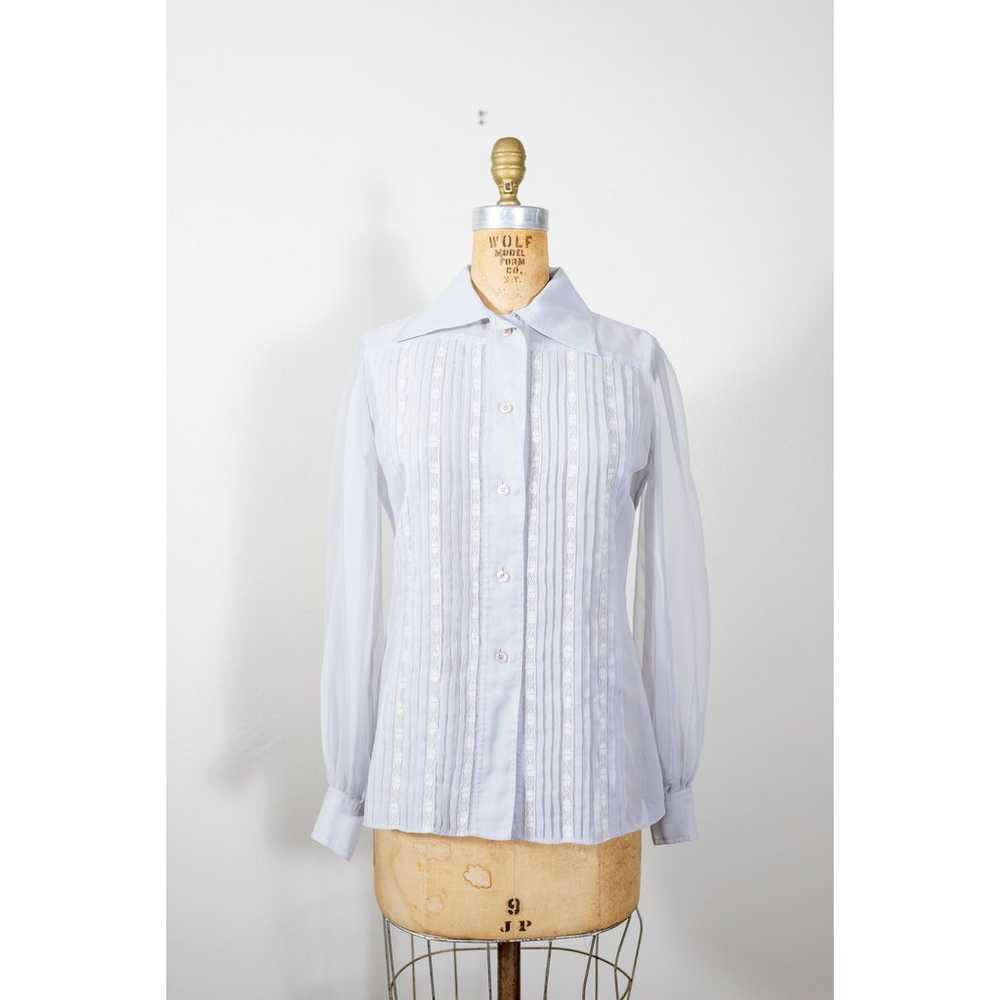 Vintage 70s Rizkallah - Malcolm Starr Blouse Gray… - image 12