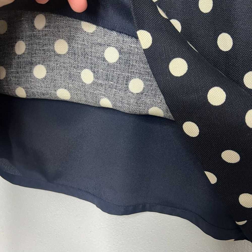 J. Crew Dress Navy Blue Cream Polka Dot Silk Tie … - image 11